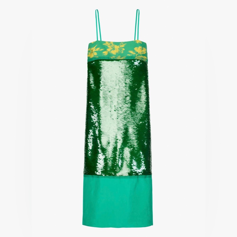 ZARA GREEN MIXED SEQUIN DRESS LIMITED EDITION